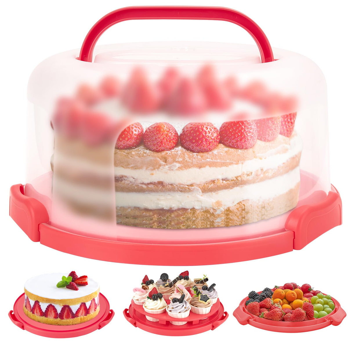 Ohuhu cake carrier lid and handle secure transport of your cake