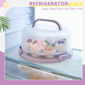 Ohuhu cake holder folding handles storage compact when not in use