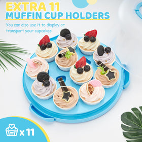 Ohuhu 10-inch cake tray fits standard round cakes.