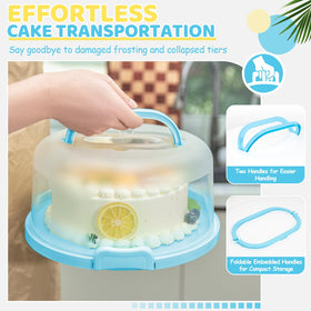 Ohuhu double-handle cake stand for secure carrying of desserts.