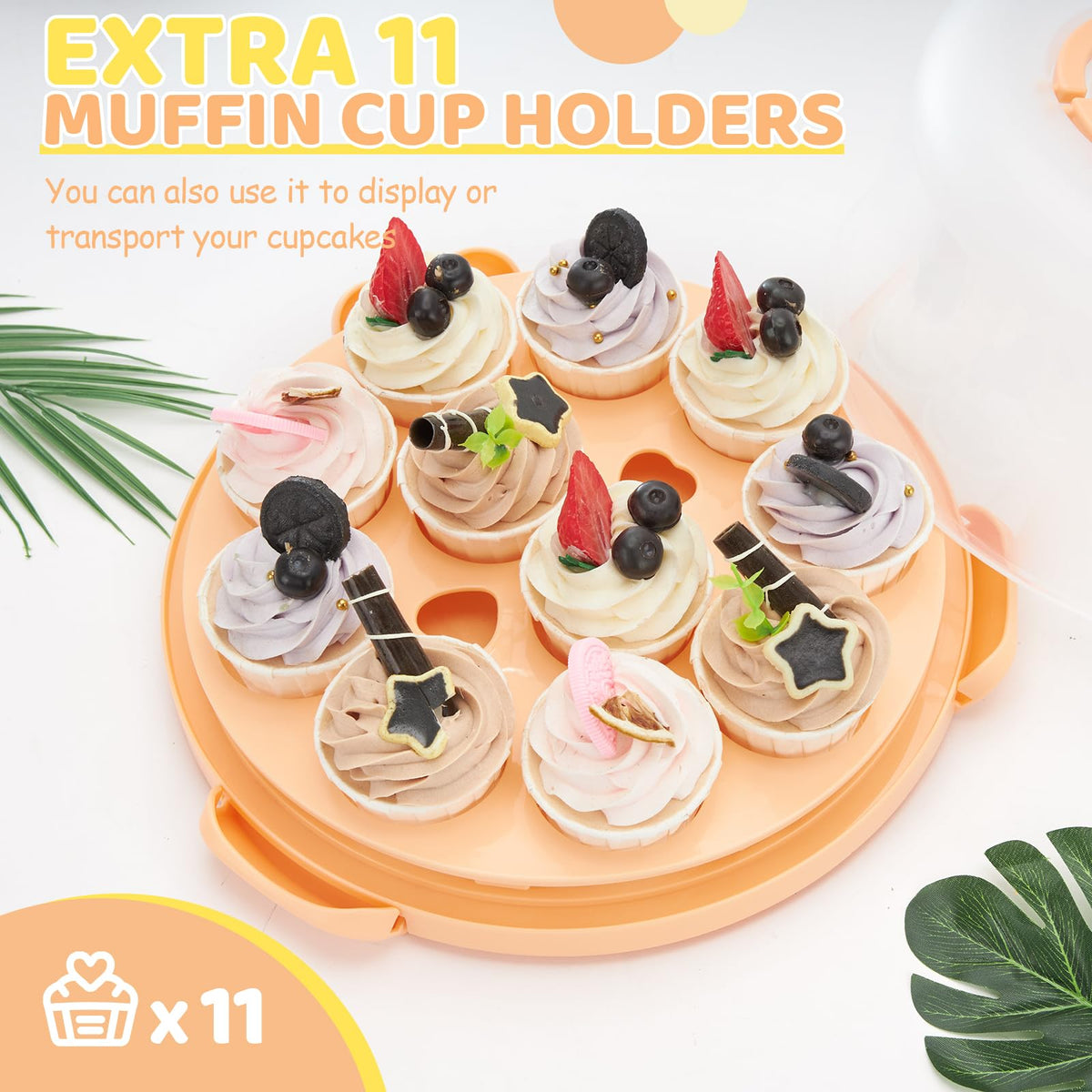 Ohuhu cake stand locking clips secure the lid during transport.