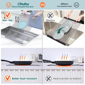 Ohuhu heat-resistant drying rack withstands hot water and high temperatures up to 460F.