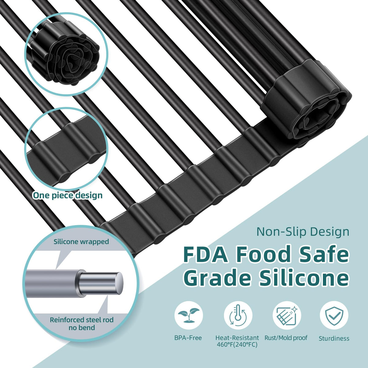 Ohuhu heavy-duty rack supports up to 100 pounds of cookware safely.