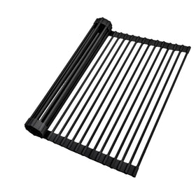 Ohuhu over sink dish drainer roll-up shows easy setup for compact kitchens