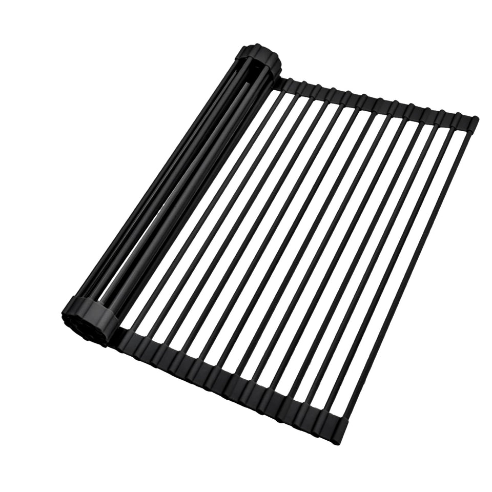 Ohuhu over sink dish drainer roll-up shows easy setup for compact kitchens