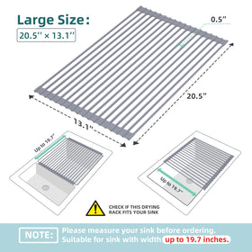 Ohuhu over-sink drying rack ideal for air-drying dishes and produce.