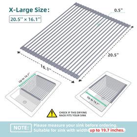 Ohuhu over-the-sink rack fits most sinks up to 19 inches wide.