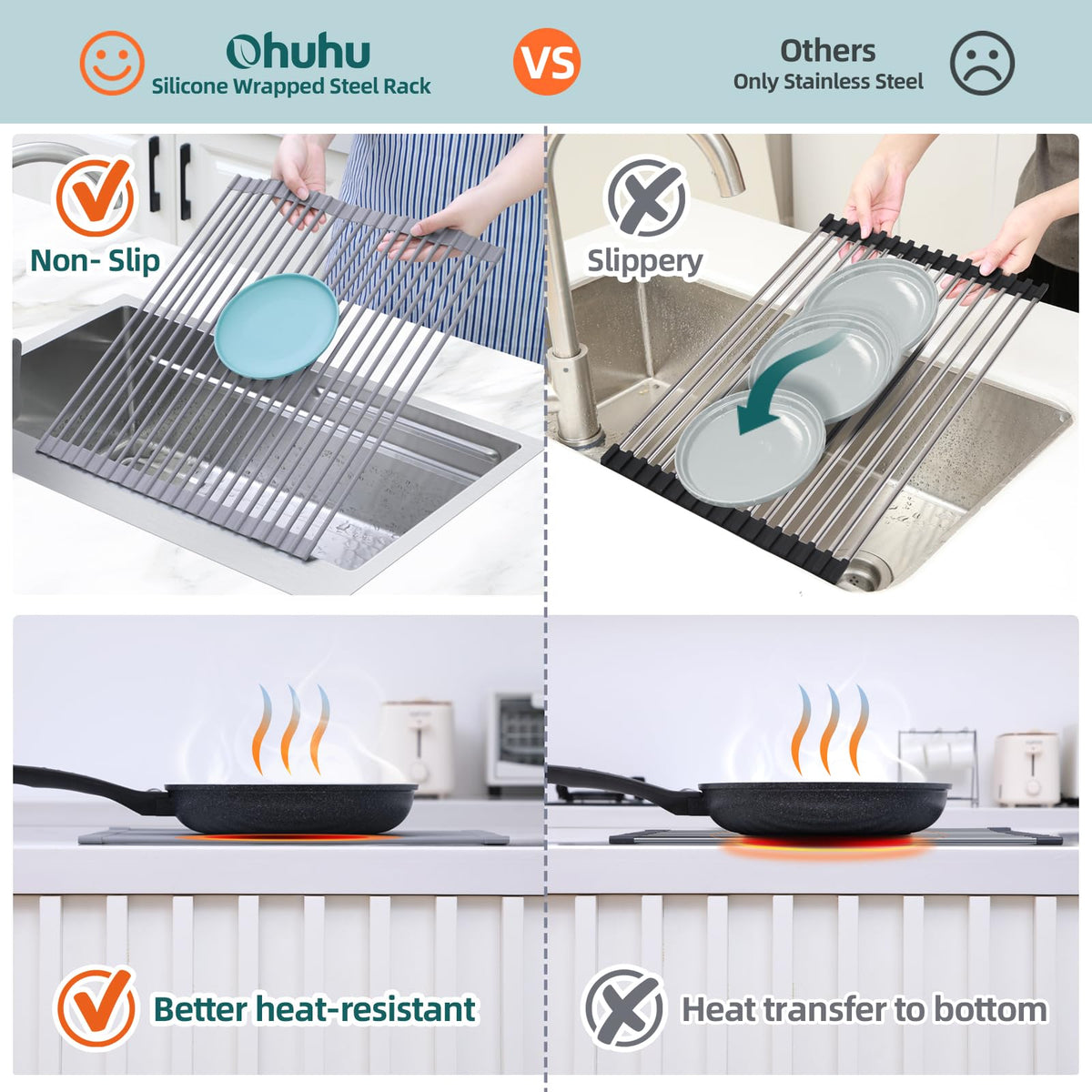 Ohuhu rack used as a trivet under a hot pot.