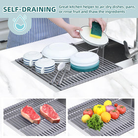 Ohuhu silicone-coated anti-slip surface close-up protecting utensils.