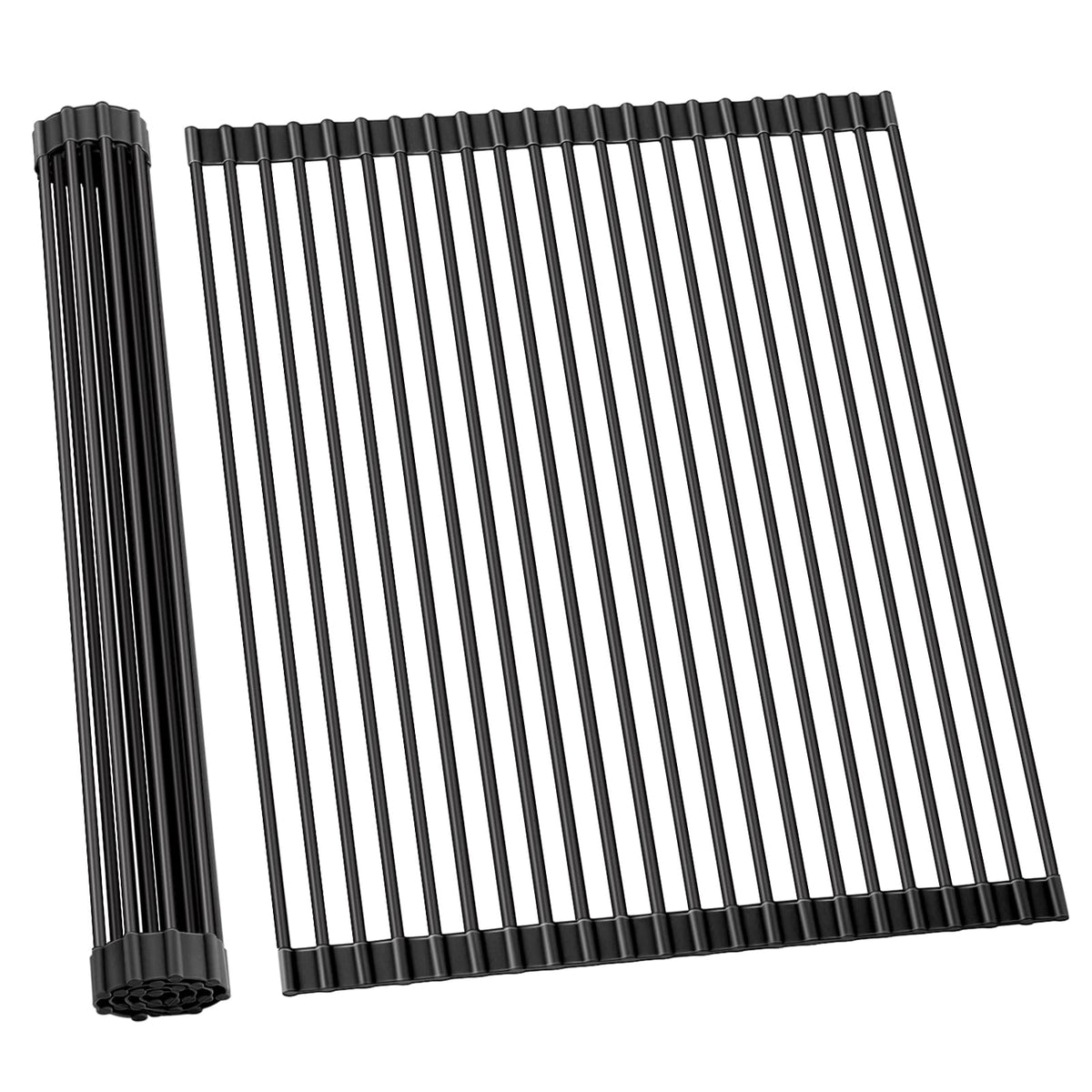 Ohuhu sink drying rack over-sink roll-up keeps counters clear and organized.
