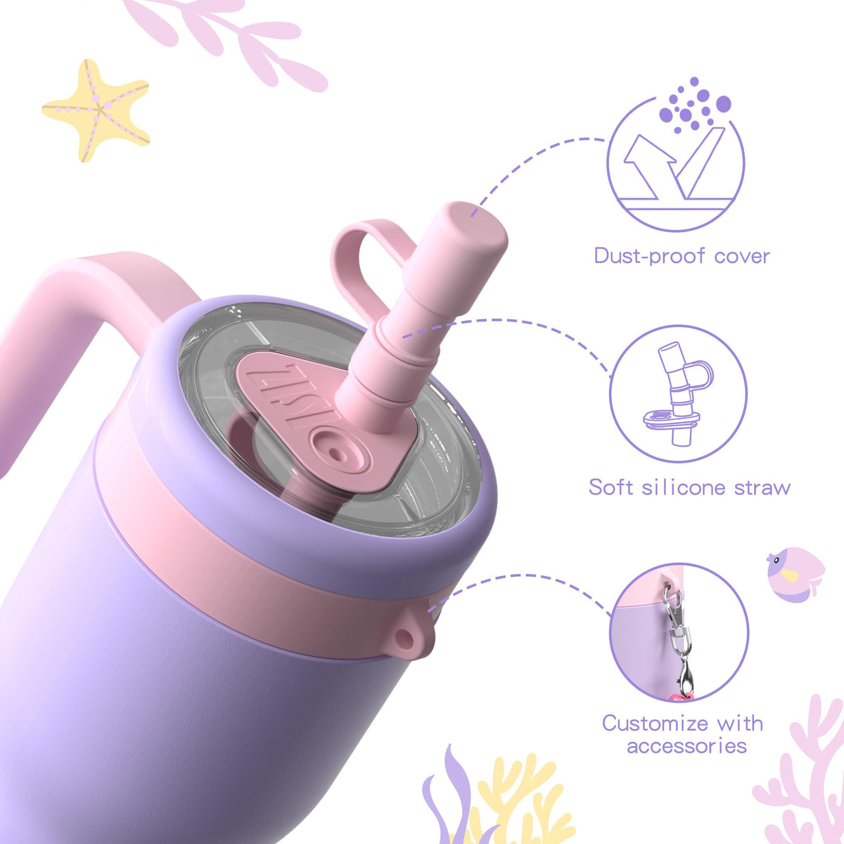 OISIZ 14oz tumbler offers 24h cold insulation for refreshed drinks.