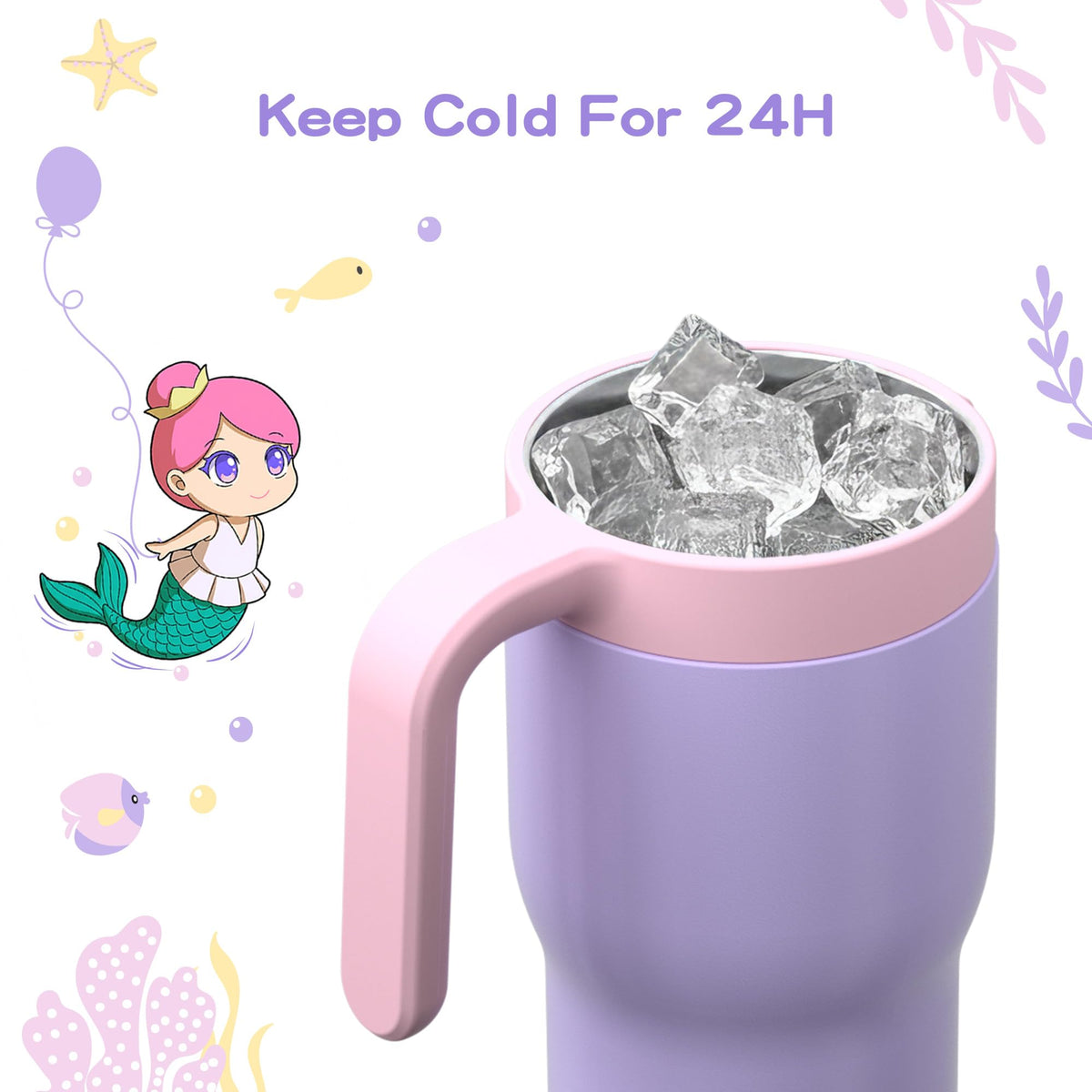 OISIZ kids tumbler slim profile fits cupholders and backpacks.
