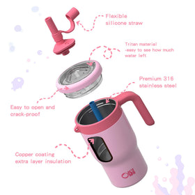 OISIZ 14oz tumbler with dust-proof cover outdoors keeps straw clean