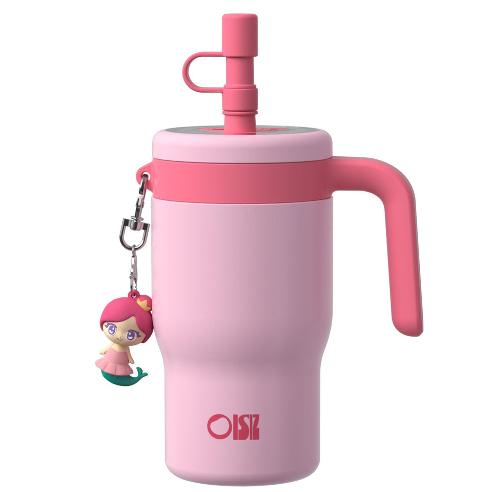 OISIZ 14oz kids tumbler front view with straw lid for easy sipping