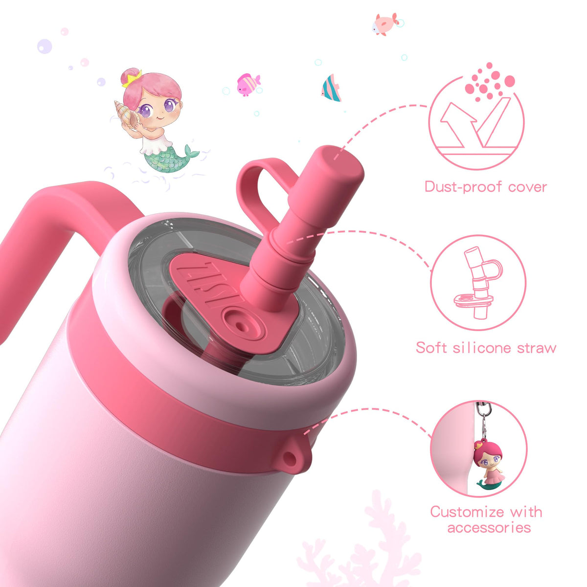 OISIZ kid tumbler leak-proof design prevents spills in bags