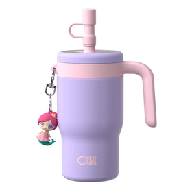 OISIZ 14oz kids tumbler with straw lid, convenient sip for school days.