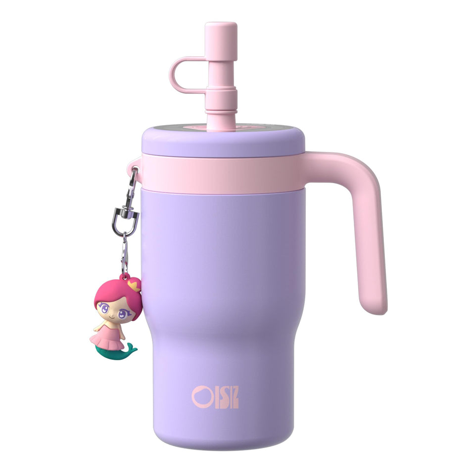 OISIZ 14oz kids tumbler with straw lid, convenient sip for school days.
