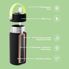 OISIZ 316 stainless steel interior keeps beverages safe and pure daily.