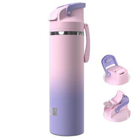 OISIZ insulated bottle 24oz in hand, showcasing sturdy steel and cold-holding capability.
