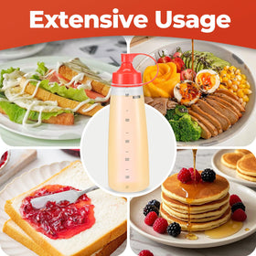 Oiununo squeeze bottle two-pack red for dressings and condiments.