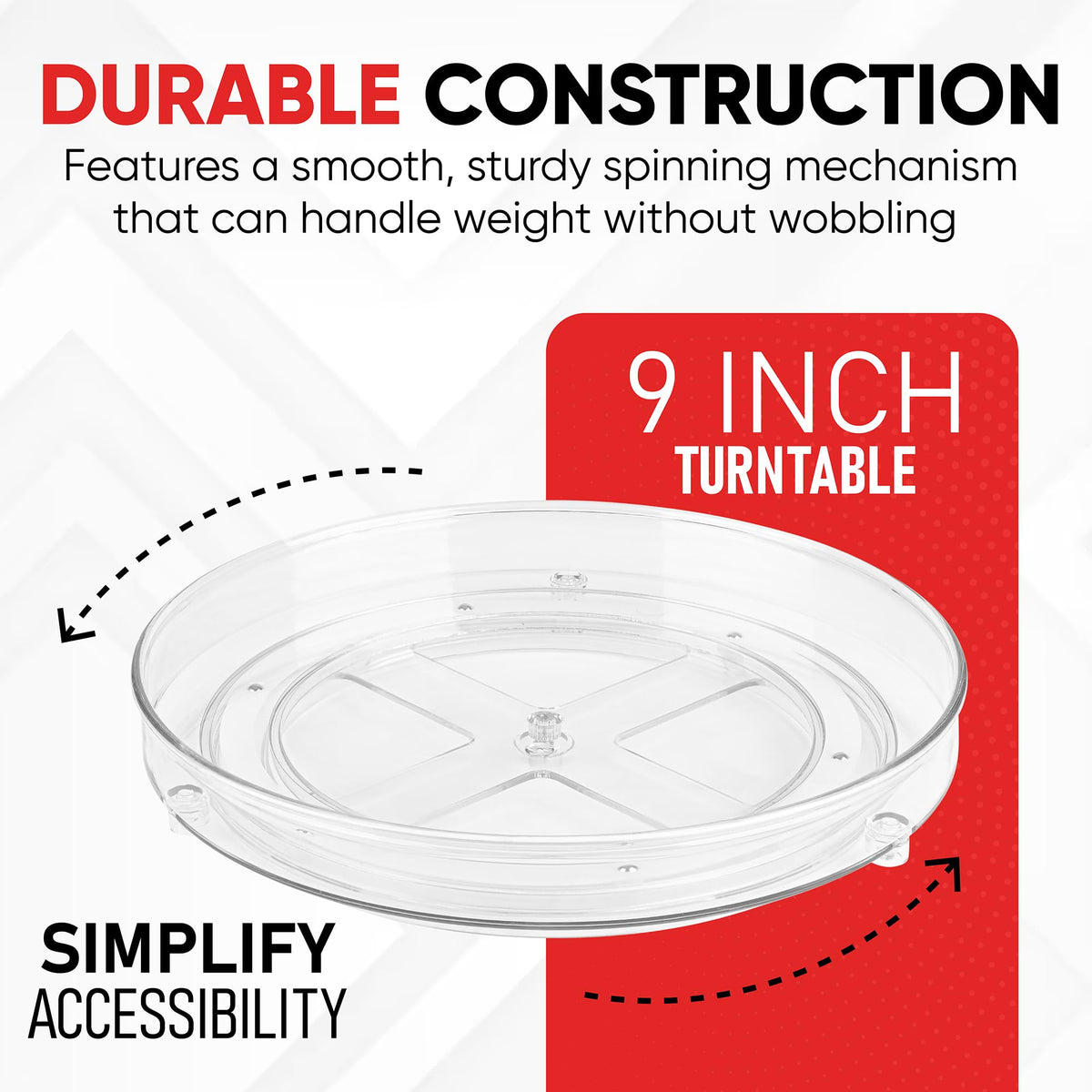 Oizeir Clear Lazy Susan Turntable in fridge for bottle access