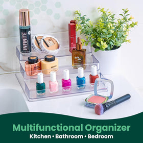 Oizeir Clear Spice Rack on countertop adds instant organization and easy reach.