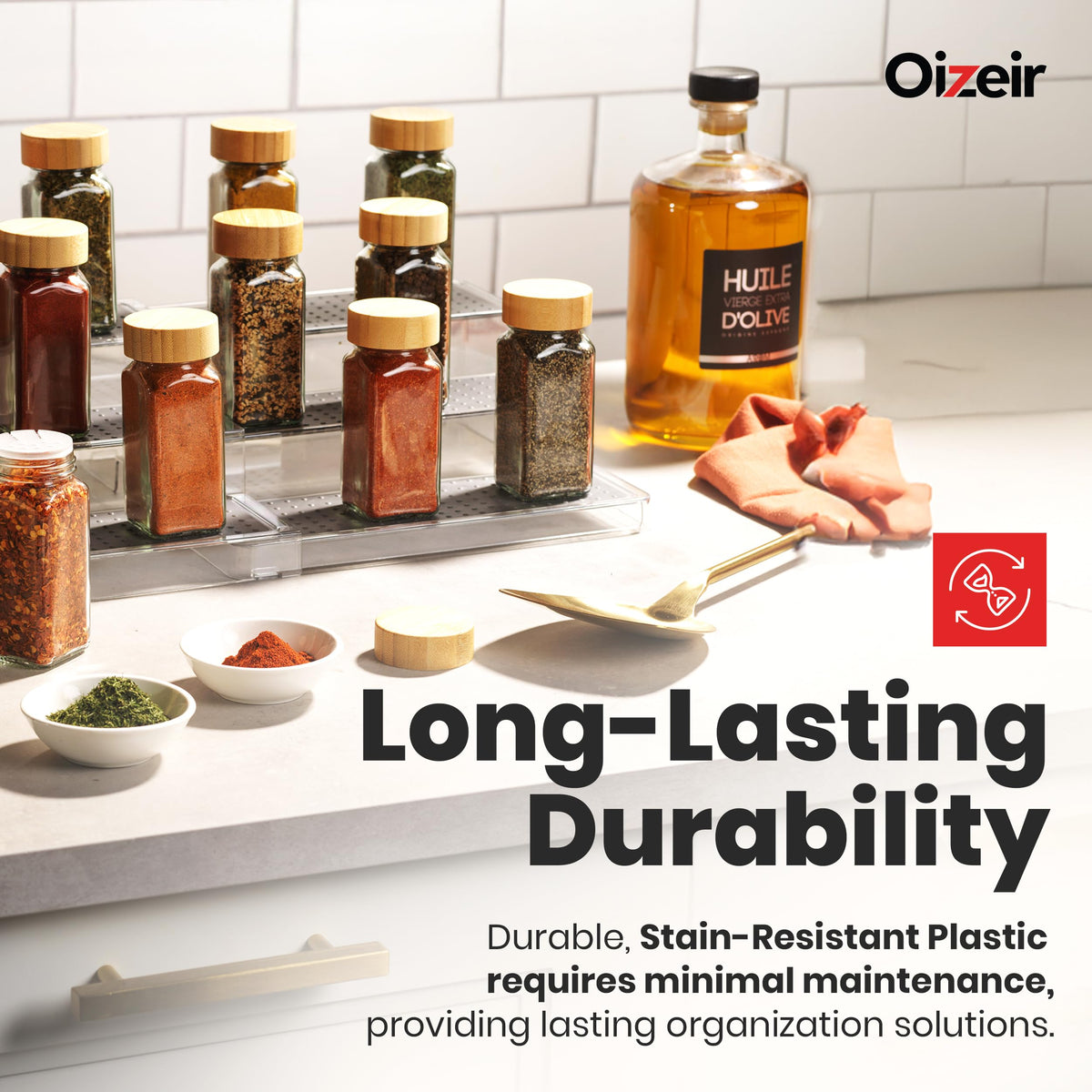 Oizeir durable transparent plastic resists stains for long-term use.