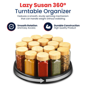 Oizeir 10-inch Lazy Susan side angle shows compact set for clutter-free pantry.
