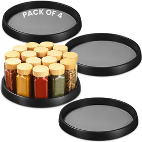 Oizeir 10-inch Lazy Susan top view demonstrates smooth rotation for easy cabinet access.