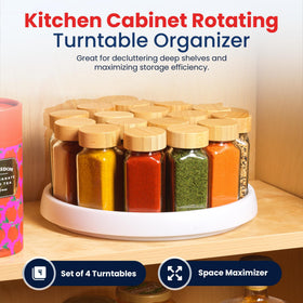 Oizeir Lazy Susan cabinet-access design helps you spot items at a glance