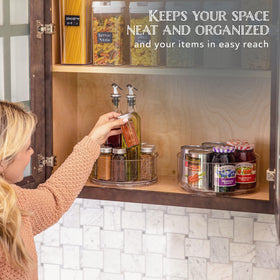 Oizeir Lazy Susan raised edge prevents spills during rotation.