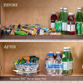 Oizeir Lazy Susan 360-degree rotation saves space in cabinets.