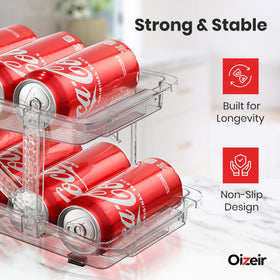 Oizeir multi-purpose storage rack holding cans, bottles, and pantry items.