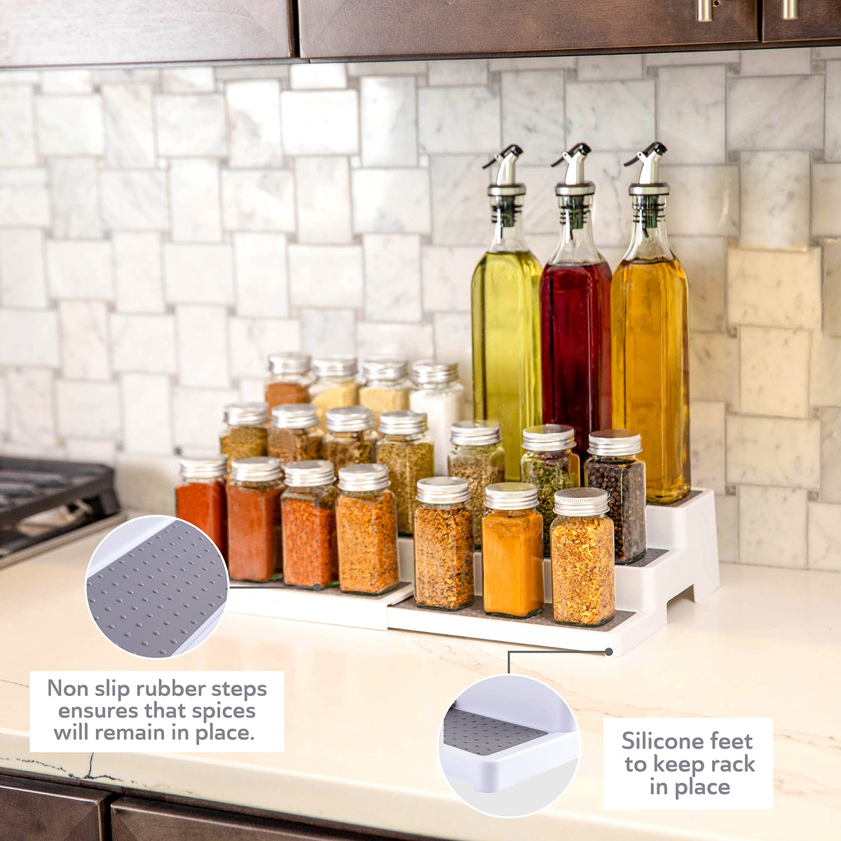 Oizeir two-pack option enables multiple setups for pantry organization.