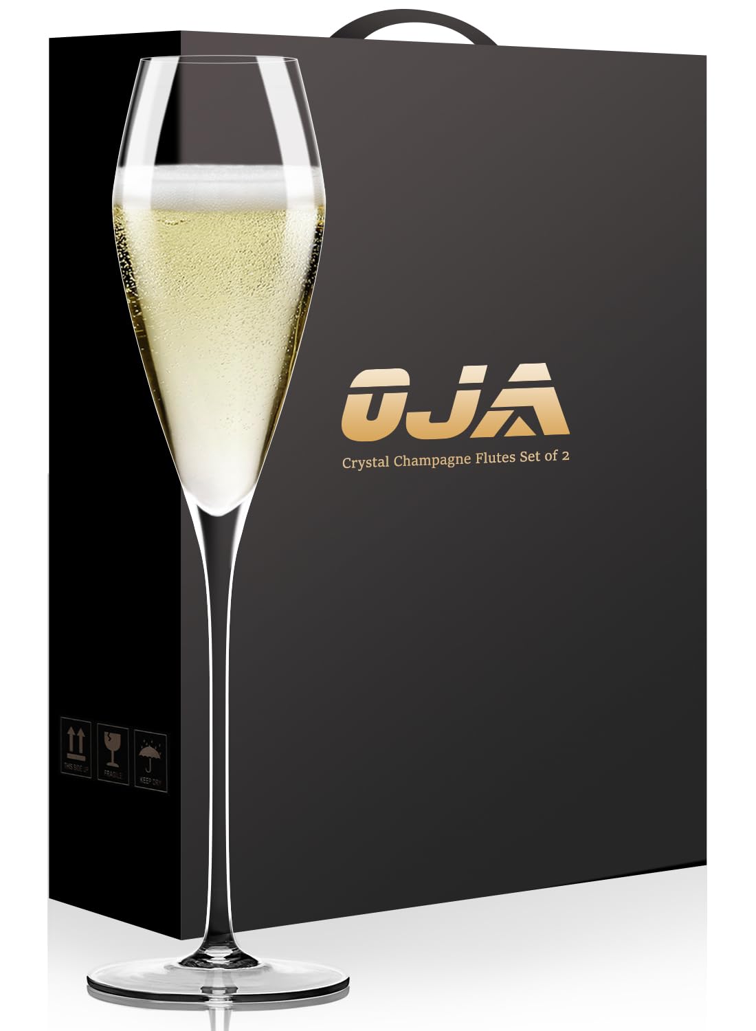 OJA champagne flutes set of 2, ideal for weddings and toasts.