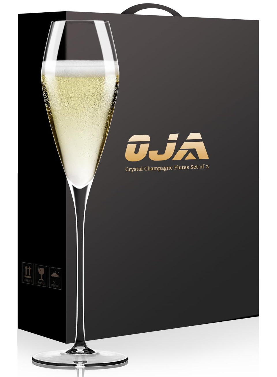 OJA champagne flutes set of 2, ideal for weddings and toasts.