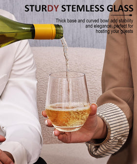 OJA crystal glasses with sturdy base reduce tipping during lively gatherings