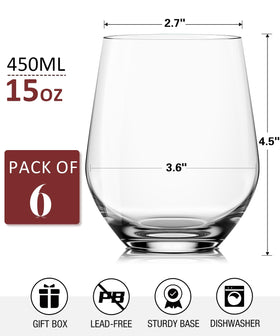 OJA dishwasher-safe wine glasses simplify cleanup after parties.