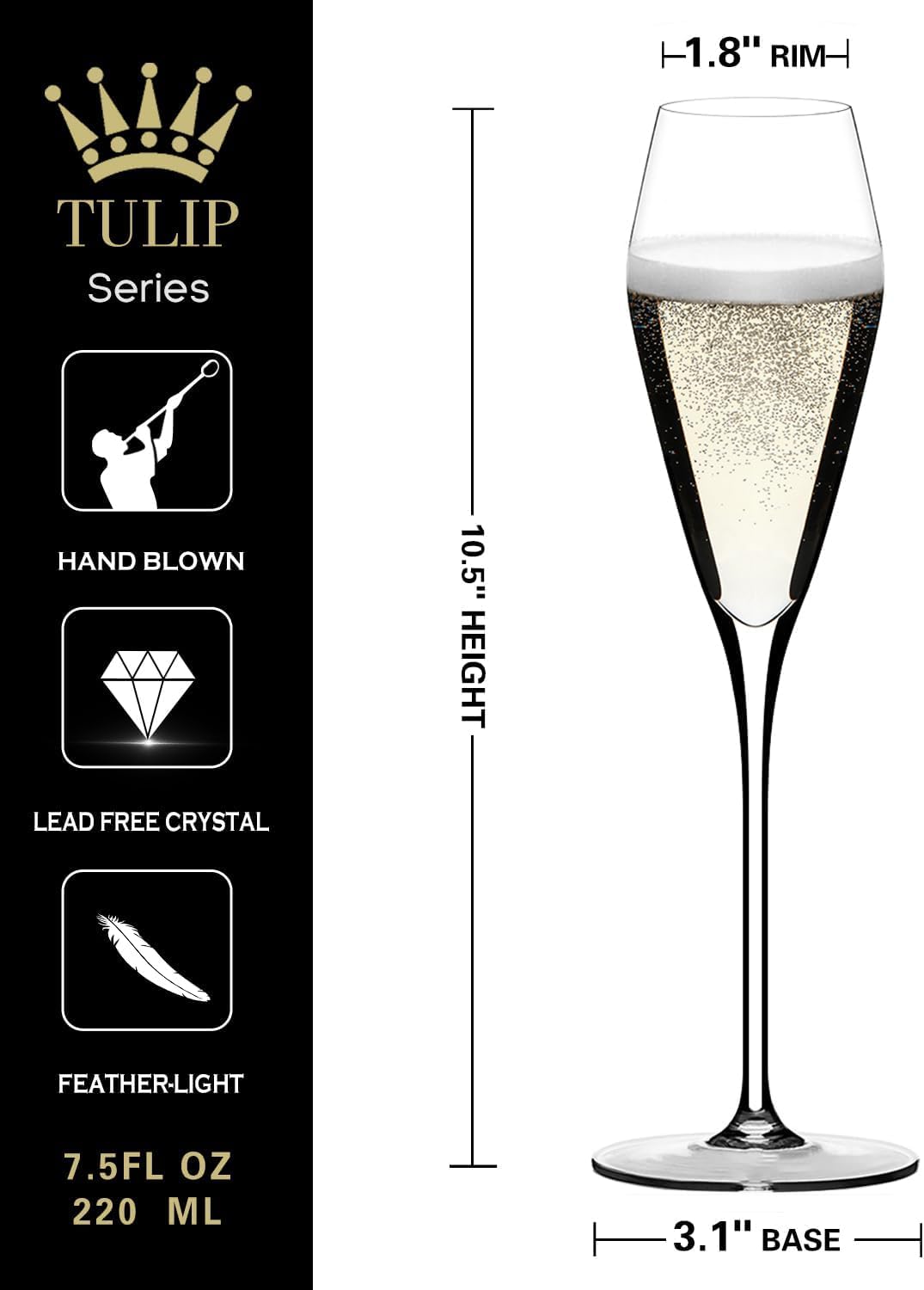OJA gift packaging champagne glasses, ready for gifting.