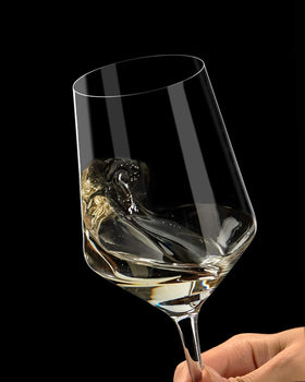 OJA hand-blown tulip bowl glass highlighting artisanal craftsmanship.