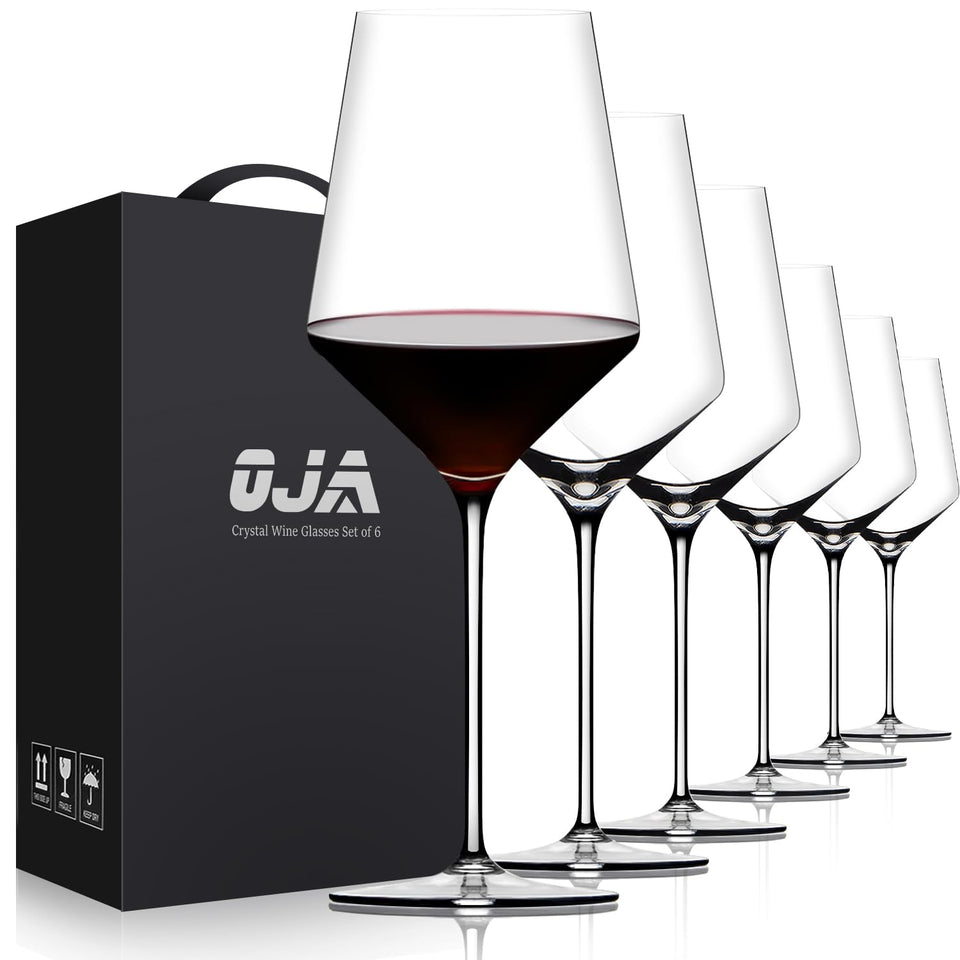OJA red wine glass set of six in premium crystal for daily use.
