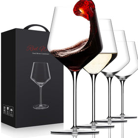 OJA red wine glasses 18oz set of four with long stems for elegant tasting