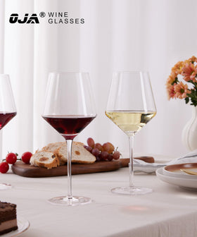 OJA long-stem glass enhances table presentation and wine tasting rituals