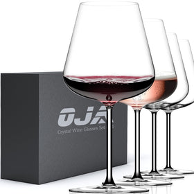 OJA red wine glasses four-pack front view enhances elegant table presentation