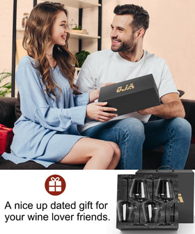 OJA red wine glasses clink sound signals a festive tasting moment