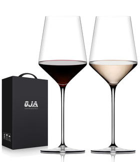 OJA red wine glasses set 2, crystal clarity for elegant dining.
