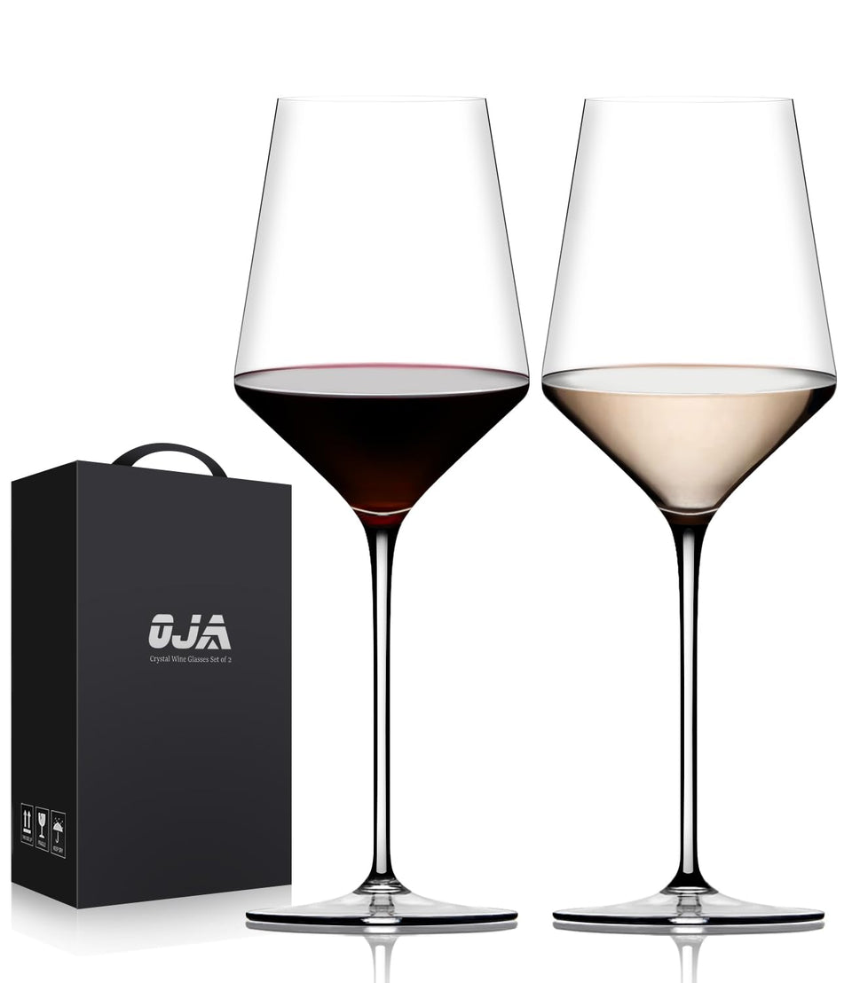 OJA red wine glasses set 2, crystal clarity for elegant dining.