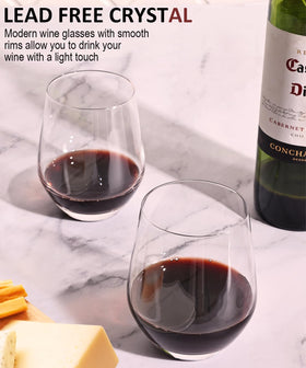 OJA dishwashable stemless glasses ensure easy cleanup after dinners and parties
