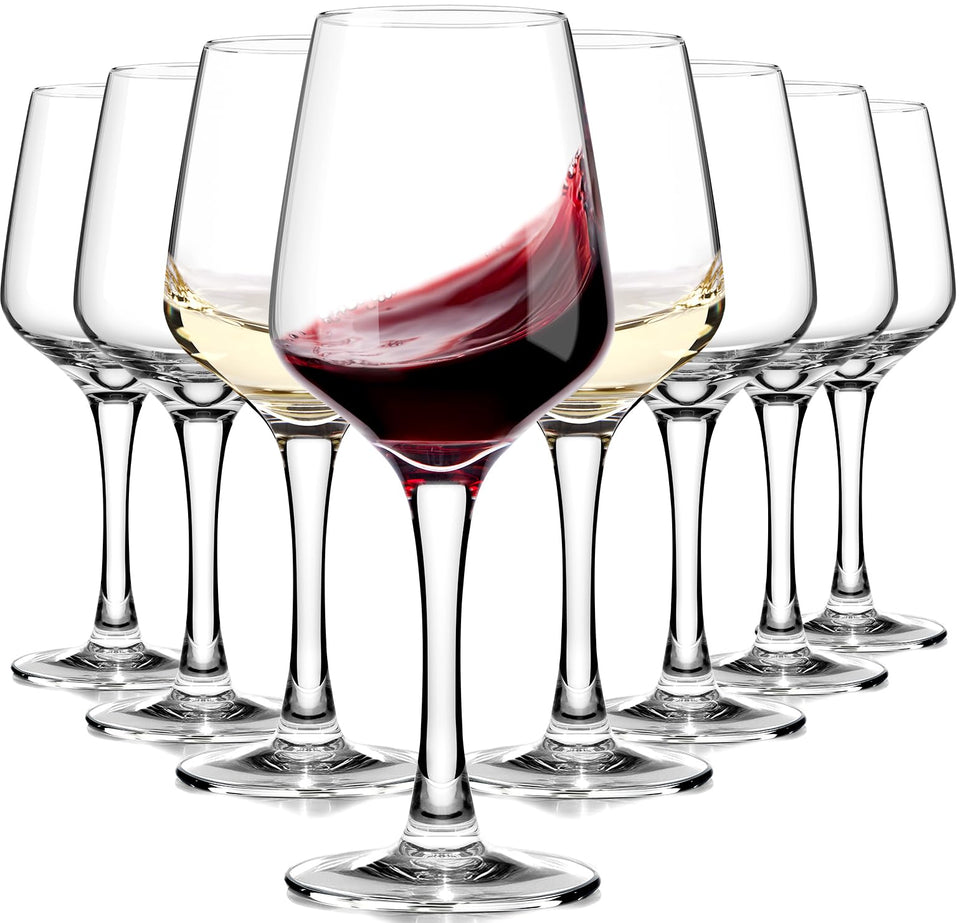 OJA wine glasses 8-set 12oz with classic silhouette for group dining and serving