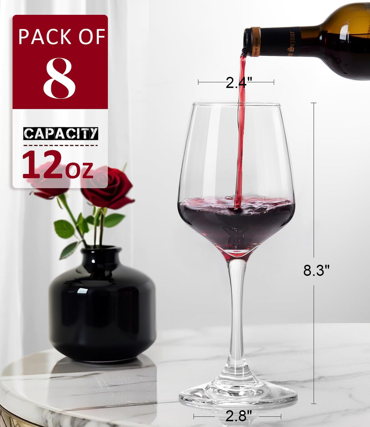 OJA crystal-clear bowl wine glass highlights pristine clarity during tastings